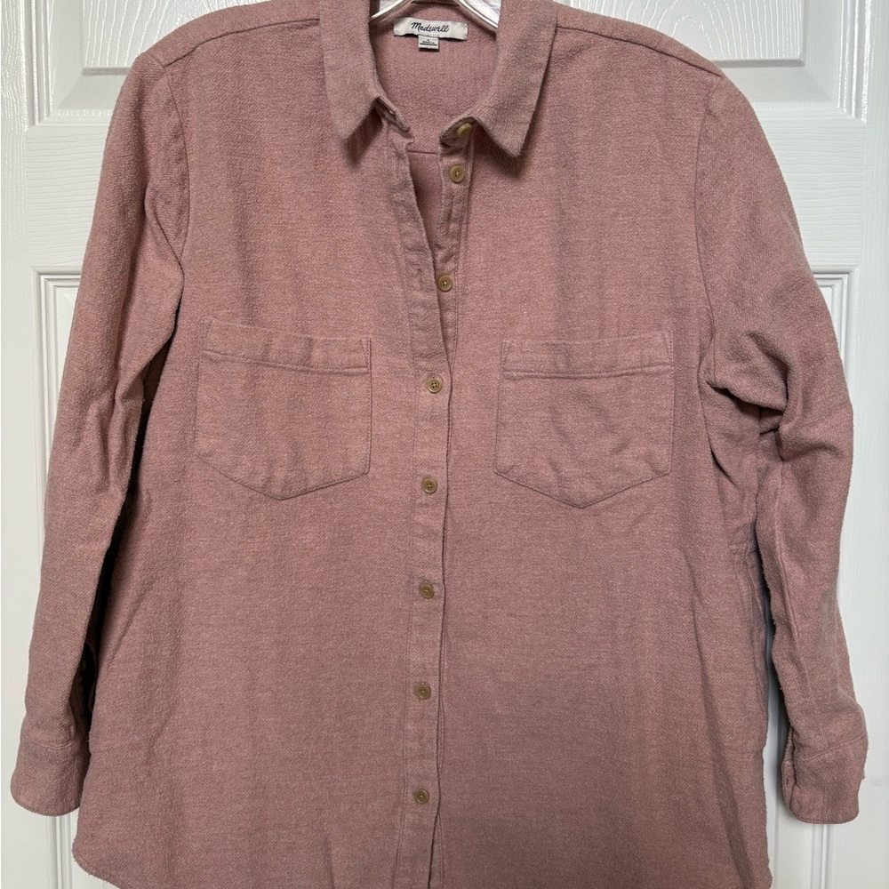 Madewell Sz SM Mauve Flannel Chamois Button Down Shirt